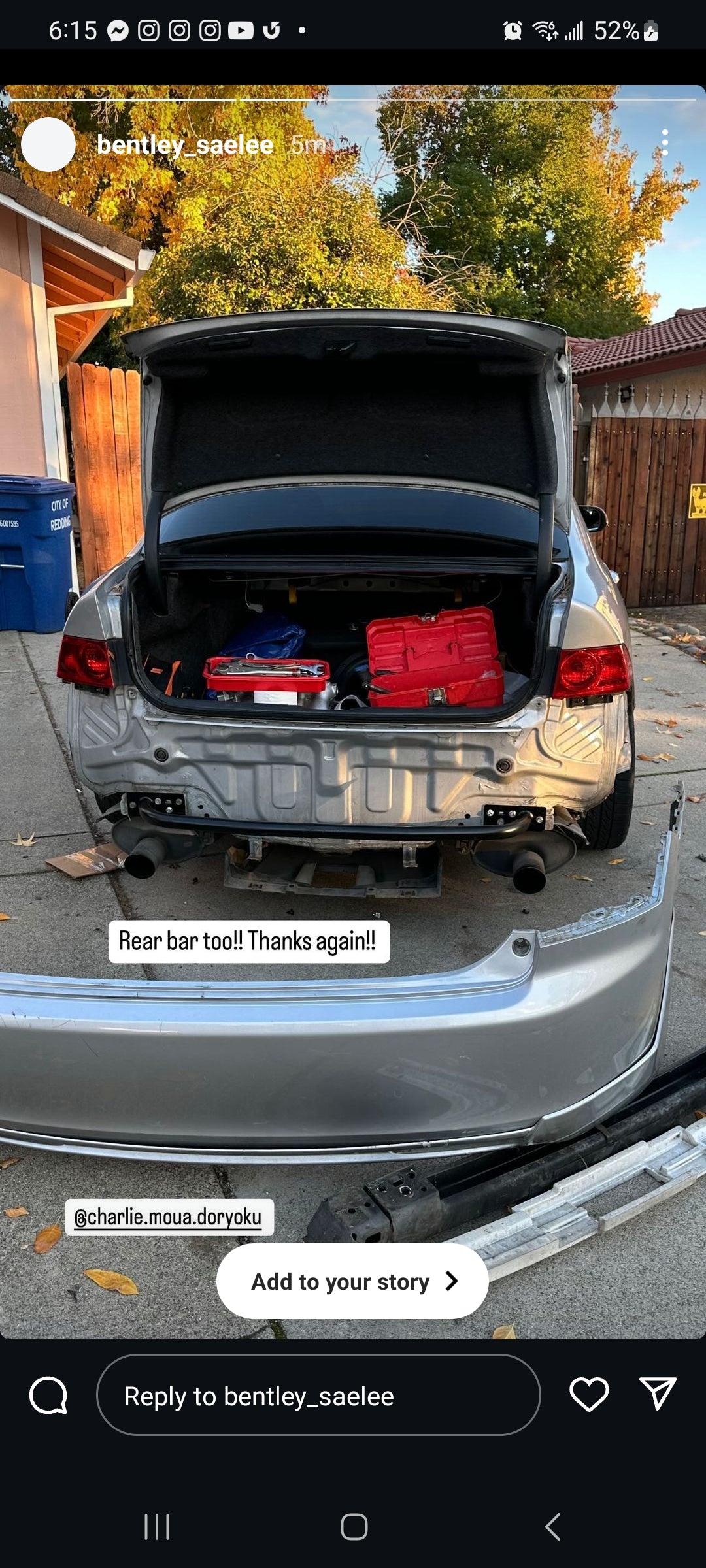 CL9 TSX Rear Bar