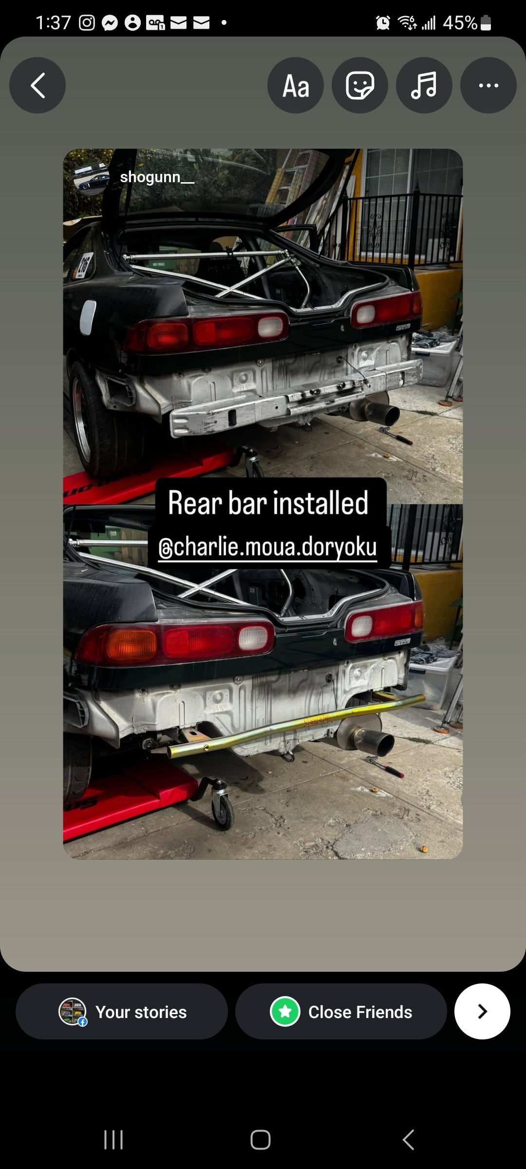 DC2 Integra Rear Bar
