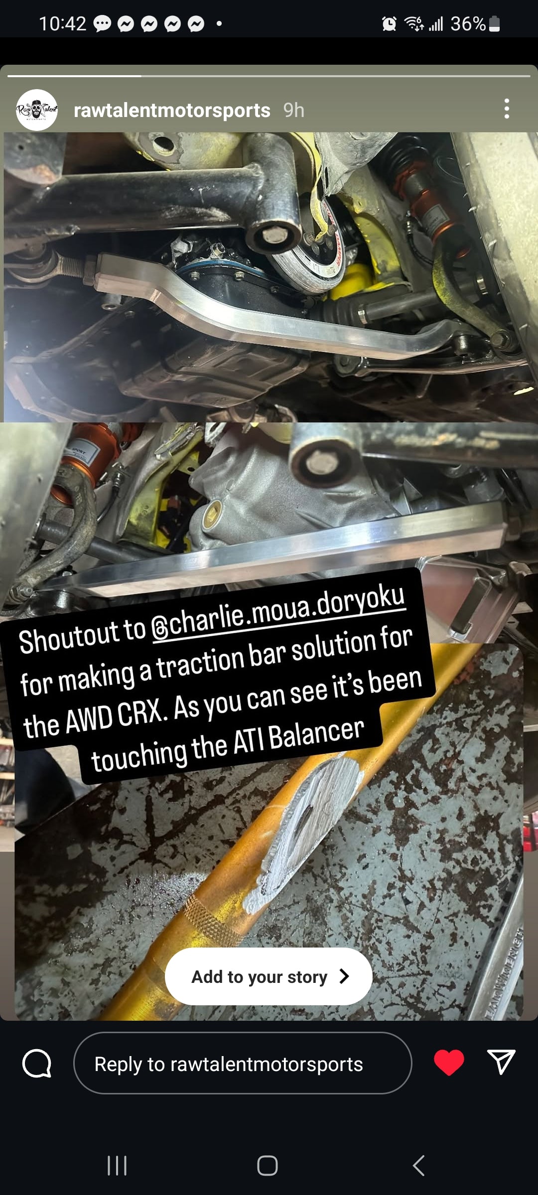 EF Civic Traction Bar Arm