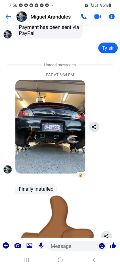 S2000 Rear Bar